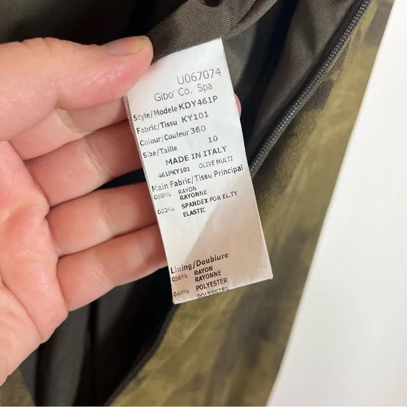 Michael Kors Collection Sheath Dress Size 10 Midi Length Sleeveless Olive Italy - Picture 11 of 12